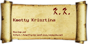 Kmetty Krisztina névjegykártya